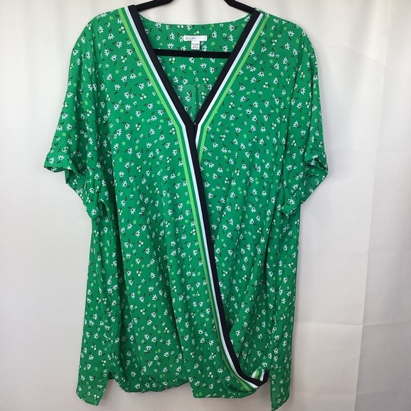 C Est. 1946 Tops - C Est 1946 Plus Size 22 24 Top‎ Elegant Green Floral Wrap Blouse